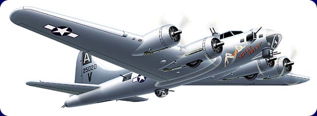 B-17 bomber aircraft illustration